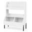 Bibliothèque de rangement en bois pour jouets d'enfants avec 2 bacs et tablette ouverte, blanc naturel-1329815965