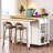 47" Kitchen Island with Extendable Dining Table & Power Outlet | Black Rubber Wood Veneer Rolling Cart with Internal Storage Racks, 2 Drawers & 2 Cabinets – Mobile Prep Station for Kitchen, Dining, or Small Spaces-1821143160