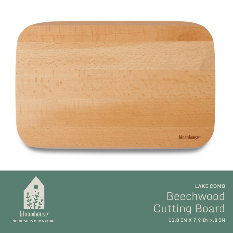 Bloomhouse 24 X 16" Made in Lake Como, Italy Oil Coated Italian Beech Wood Cutting Board - Extra Large, 11.8" x 7.9" x 0.8"