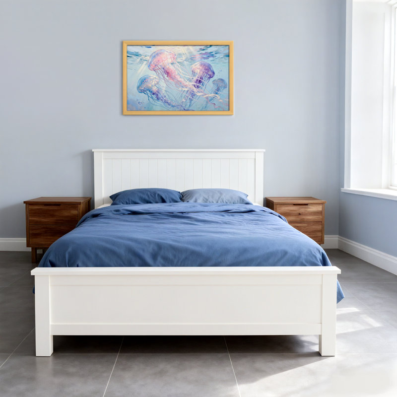 Animal Jellyfish Floating In Ocean Light, Wrapped Canvas, Does Not Apply, 20" H x 30" W