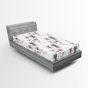 Amande, lilas, gris, bleu sarcelle / floral