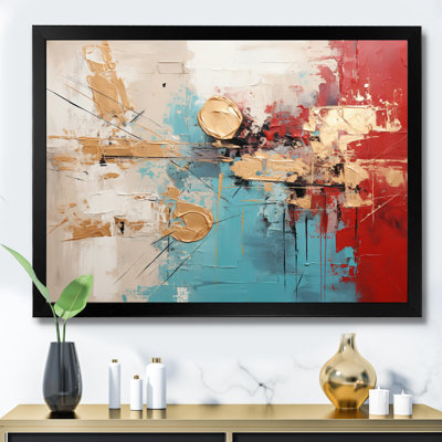 «Gerrie Gold Red Collage Majesty», art mural abstrait