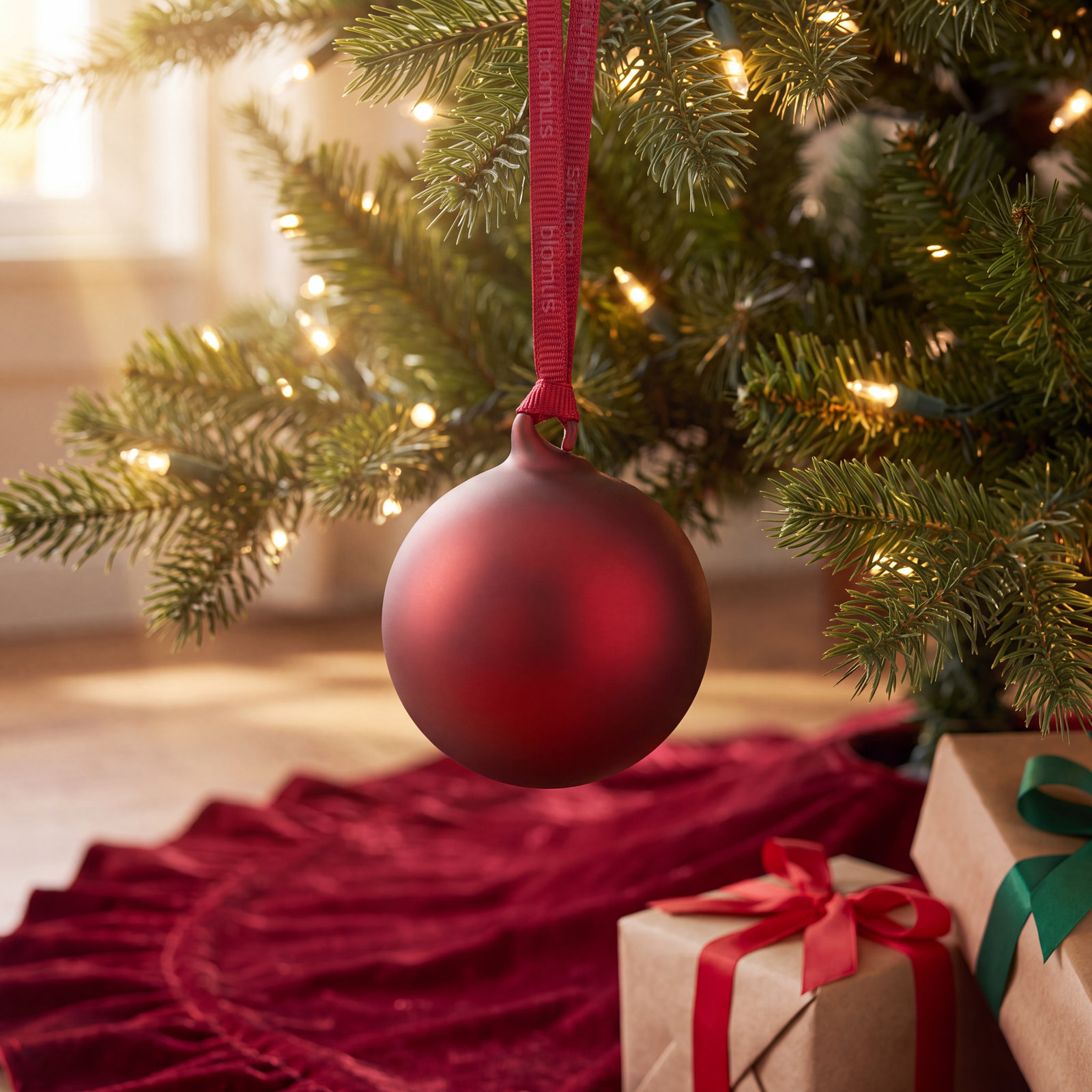 JUHLA Matte Glass Ornament, Burgundy