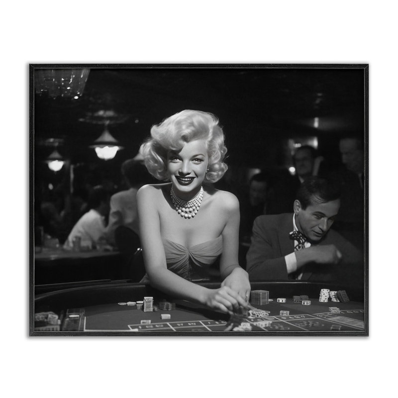 Iconic Marilyn Portrait, art de la giclée encadrée par Lazar Studio, Giclée encadrée noir minuit, H 16 po x l 20 po