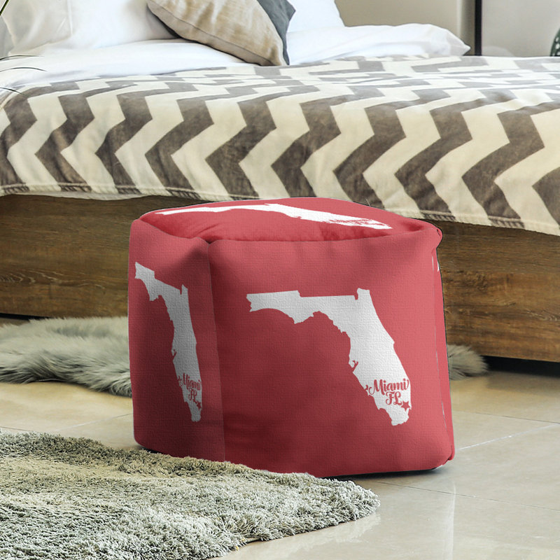 Repose-pieds cube en floride miami, Rouge