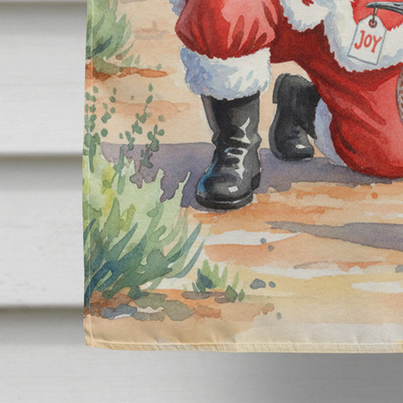 Père Noël avec un drapeau de maison de Noël Roadrunner, House Size, Père Noël avec un Roadrunner