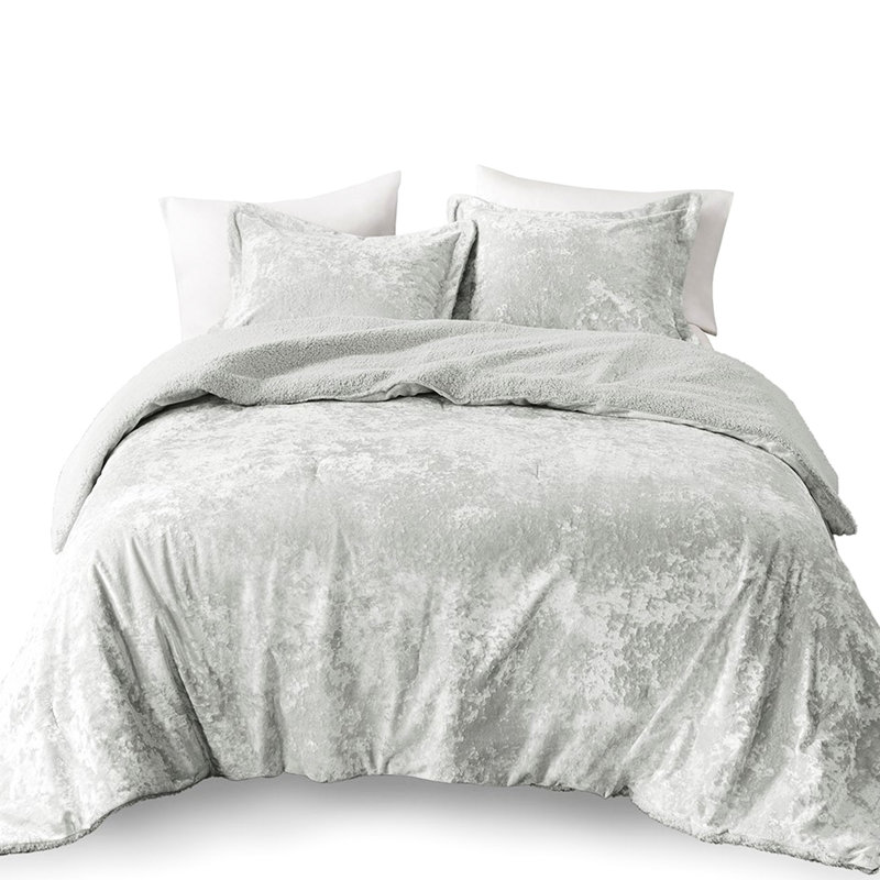 Édredon simple / simple TG avec velours gris écrasé et doux pour l'envers