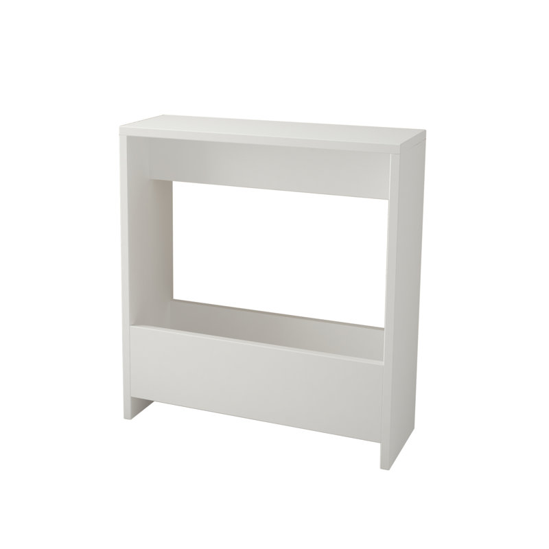 Beeler Modern Slim Compact Side Table, White