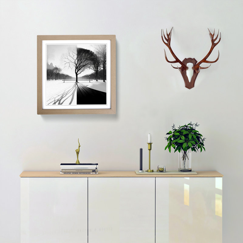 Central Park Minimalism No.1 - Framed Print, Oak