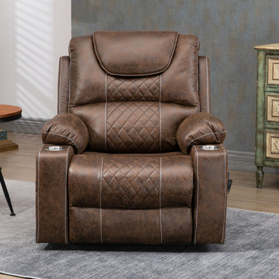 Fauteuil inclinable électrique surdimensionné de 38,2 po de largeur avec système de chauffage et de massage