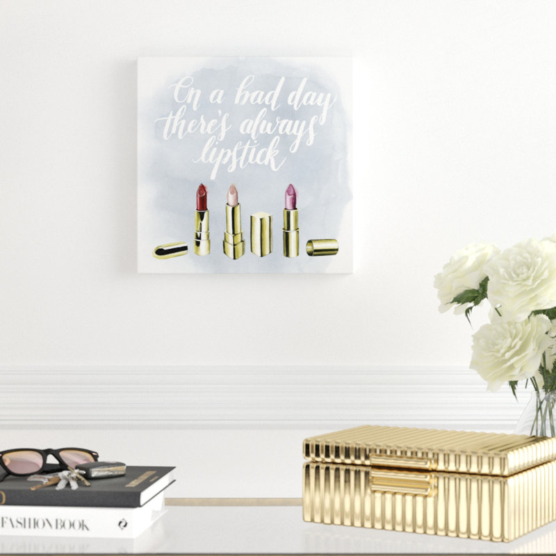 «Let's Makquillage I», art textuel sur toile, H 12 po x l 12 po, Toile tendue