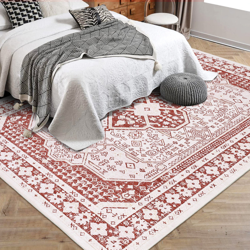Tapis rectangulaires lavables Bevus pour le salon, Rectangle 5 pi x 7 pi