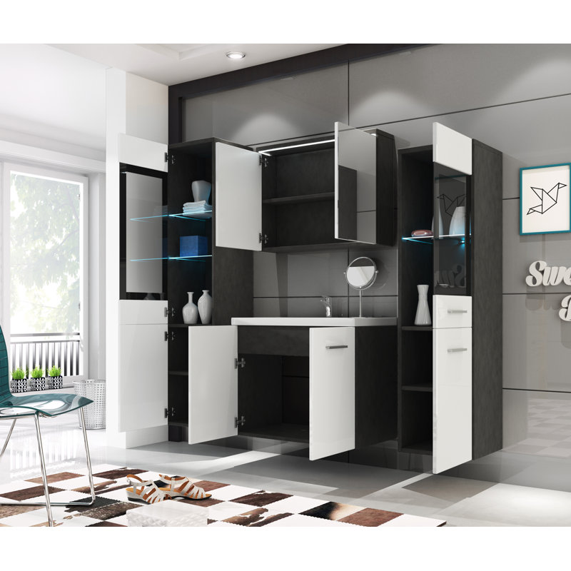 Ihtishaam Bathroom Furniture Suite, Light Wood