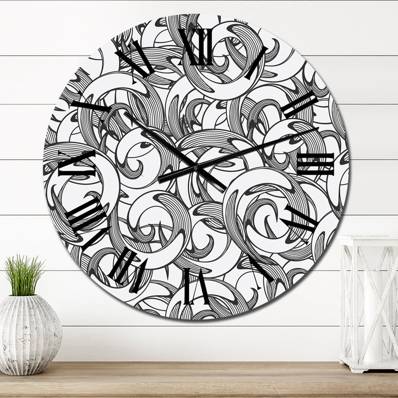 Horloge murale monochrome à motif organique IV, Petit