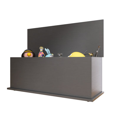 Large Capacity Entryway Trunk, Lift Top Wood Box In Black, Stores Off Clothing Black Chest For Entryway, Accommodates Various Storage Needs