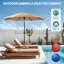 Parasol de marché, avec bouton-poussoir inclinable et manivelle, 8 nervures robustes, protection contre les rayons UV, imperméable, pour le jardin, la cour-599618776