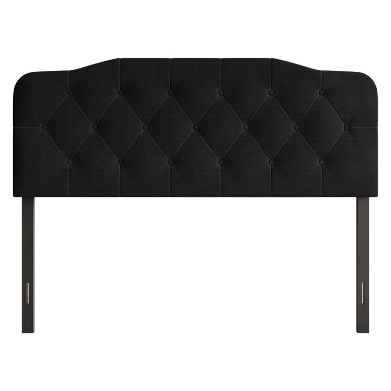 Richard Upholstered Panel Headboard, Black, Full / Double