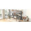 Lit mezzanine avec bureau, armoires, tiroirs et plateau de chevet, station de charge-813424886
