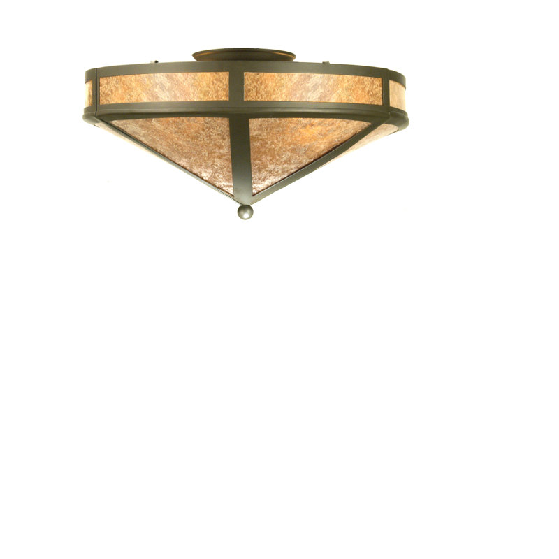 Plafonnier encastré géométrique 16 po 2 lumières unique