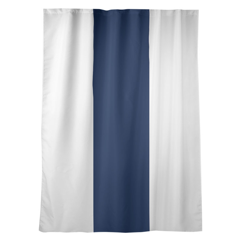 Striped Room Darkening Rod Pocket Single Curtain Panel, Los Angeles Baseball White/Blue/White