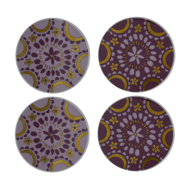 Stoneware Round 4 Piece Coaster Set