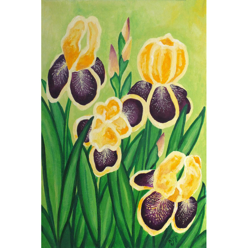 «Irises», reproduction sur toile tendue, H 60 po x l 40 po