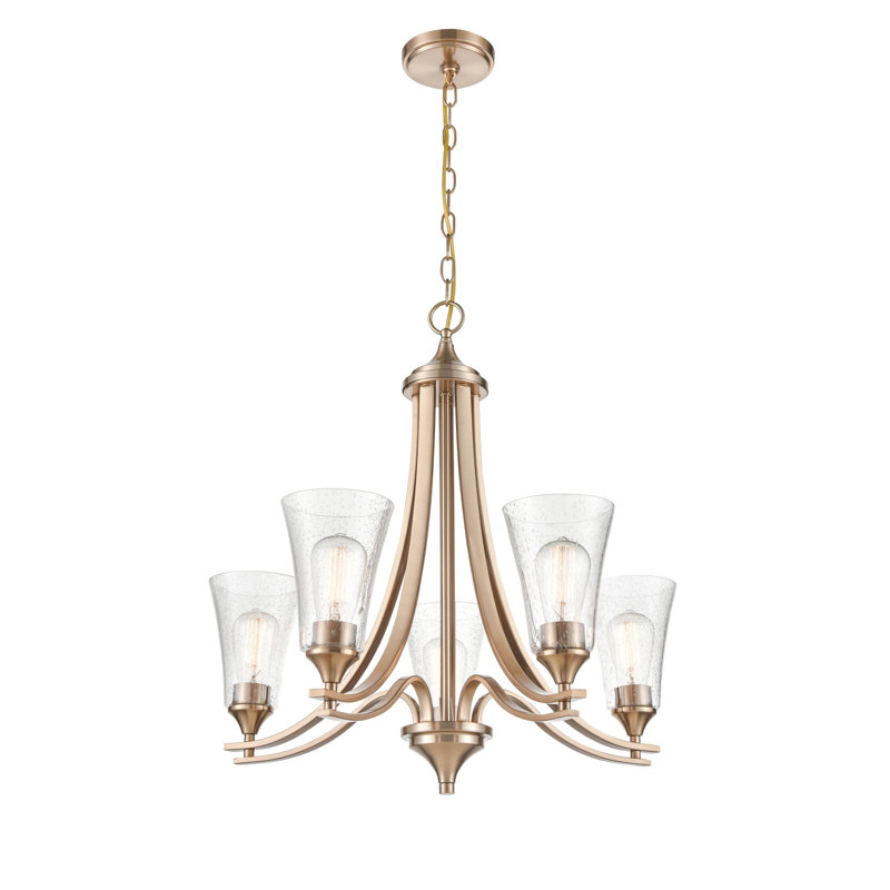 Lustre traditionnel à 5 lumières Natalie, Or moderne