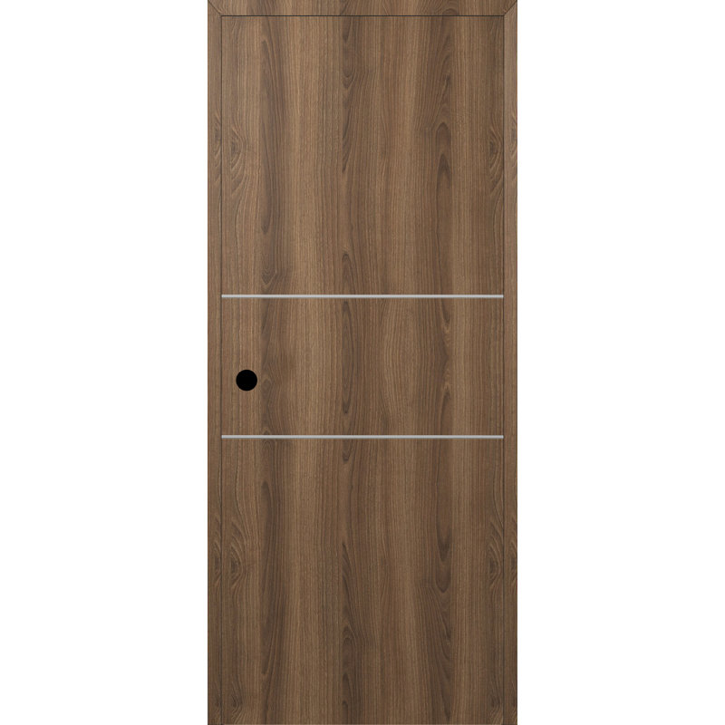 Intérieur en bois manufacturé Optima 2H facile à bricoler comme une porte pré-suspendue, 25,75 po x 79,37 po, Pacane, Oui