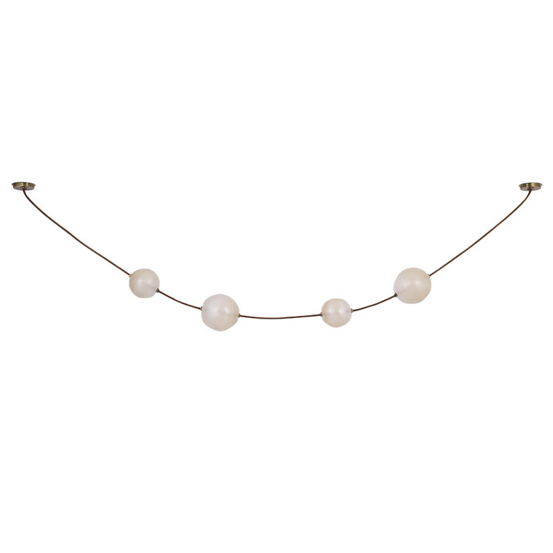 Anne-Marie Barton Dune Belted Light with Fizzy Nude Glass, Russet Suede/Mottled Brass