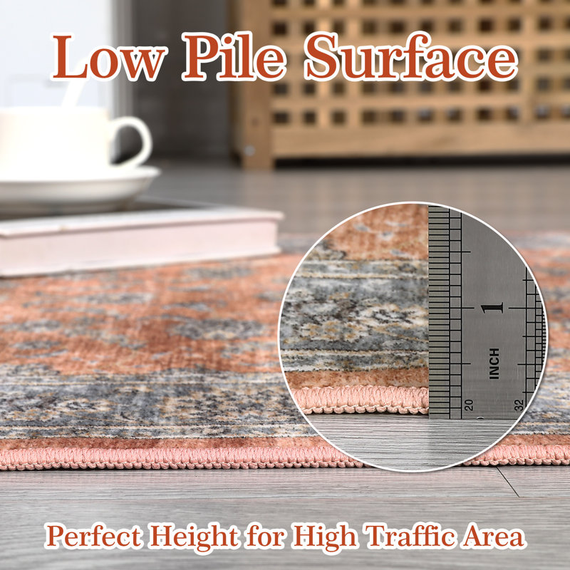 Luecile Washable Oriental Rug, Tapis de couloir 2 pi x 6 pi