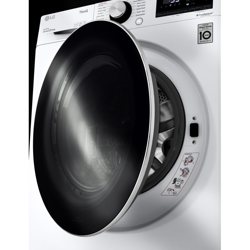 LG Smart Wi-Fi Enabled Compact Front Load Washer with Built-In Intelligence, White, 2.4 cu. ft.