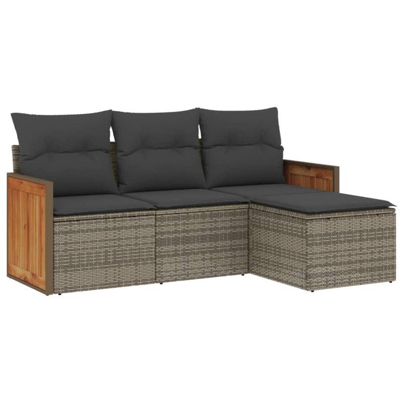  Ensemble de canapé de jardin gris