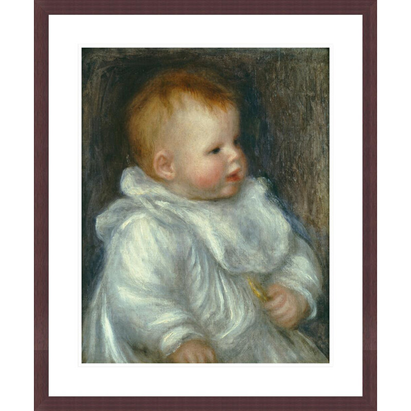 «A Portrait of Coco sur fond bleu» par Pierre-Auguste Renoir, impression giclée encadrée, H 28,14 po x l 23,5 po