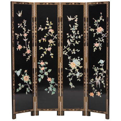 Rashad 64" W x 72" H 4 - Panel Folding Room Divider