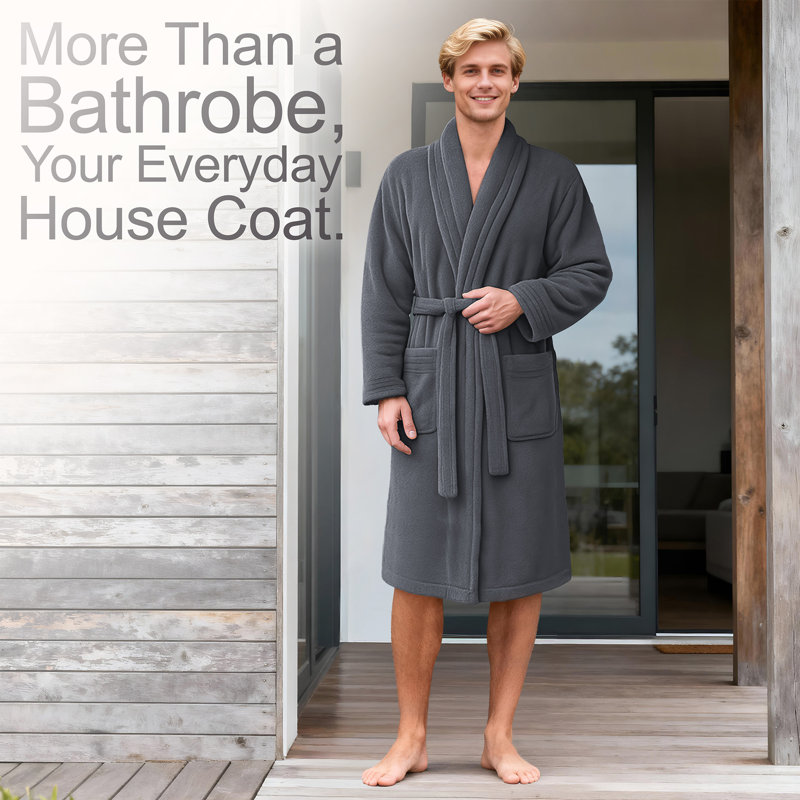 Peignoirs turcs, robes en molleton doux et absorbant doux, M, Gris
