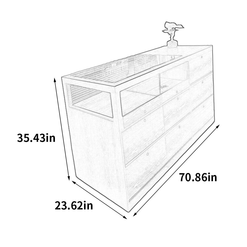 Vitrine Fashion, H 35,43 po x l 70,86 po x P 23,62 po
