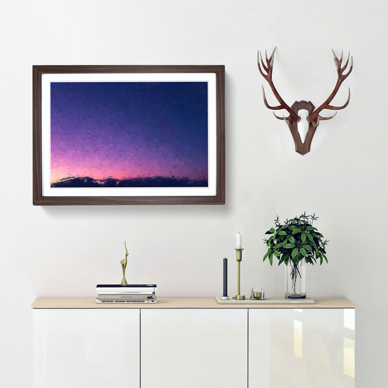 Moon over Iran in Abstract - Picture Frame Graphic Art Print, Walnut Framed, 48cm H x 65cm W x 2cm D