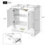 Meuble-lavabo de luxe 30 po avec lavabo en céramique, meuble-lavabo avec 2 grandes portes à fermeture douce, meuble de rangement en bois massif-1532009124