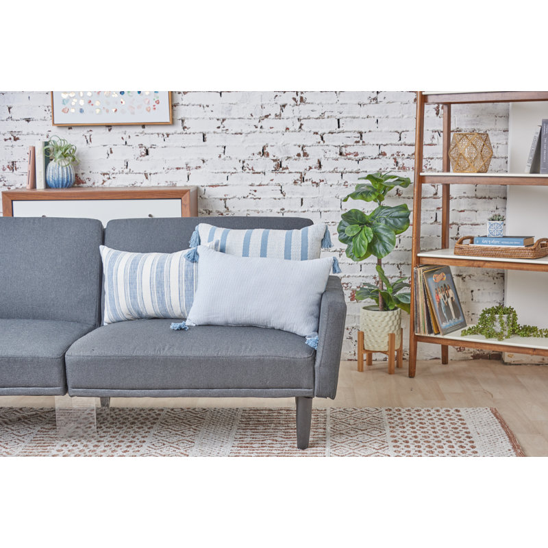 Fairlee Cotton Striped Lumbar Pillow, Blue