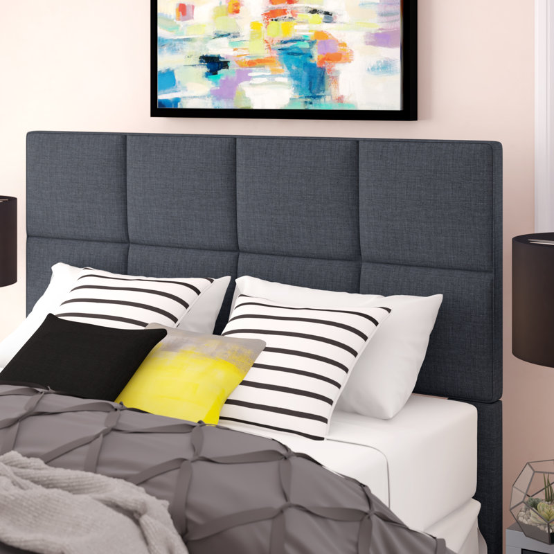 Tête de lit tapissier Tarina, Double / grand, Poivre