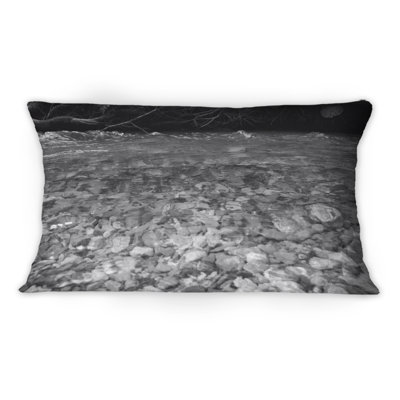 River And Grey Stones - Traditional Printed Throw Pillow 1