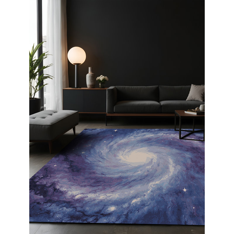 Tapis mauve soyeux et moelleux, Carré 6 pi