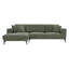 Riviera 4 Seater Corner Sofa, Fabric, 286cm Modern L-Shaped with Metal Legs-404754983-418821126