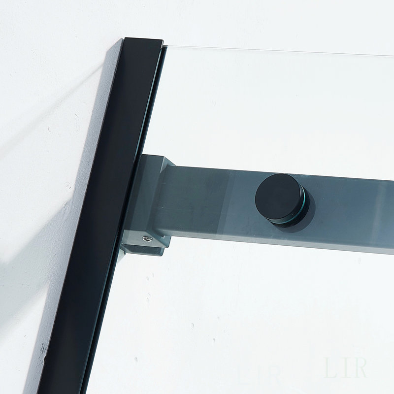 56-60"W X 75"H Semi-Frame Single Sliding Shower Door, 304 Stainless Steel, 5/16" (8Mm) Thick SGCC Tempered Clear Glass., Shower Door