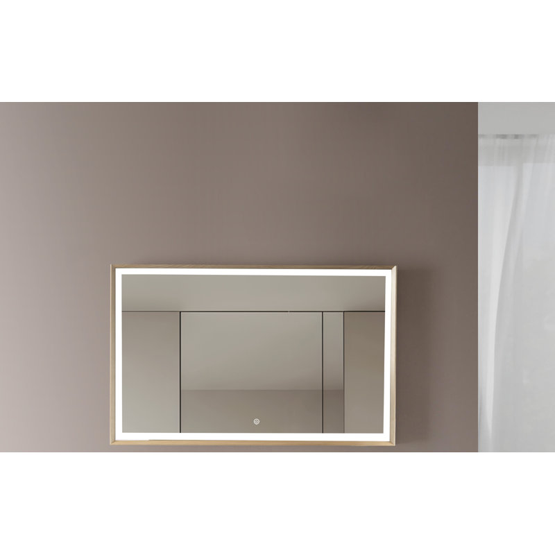 Rectangle Lighted Framed Wall Mirror
