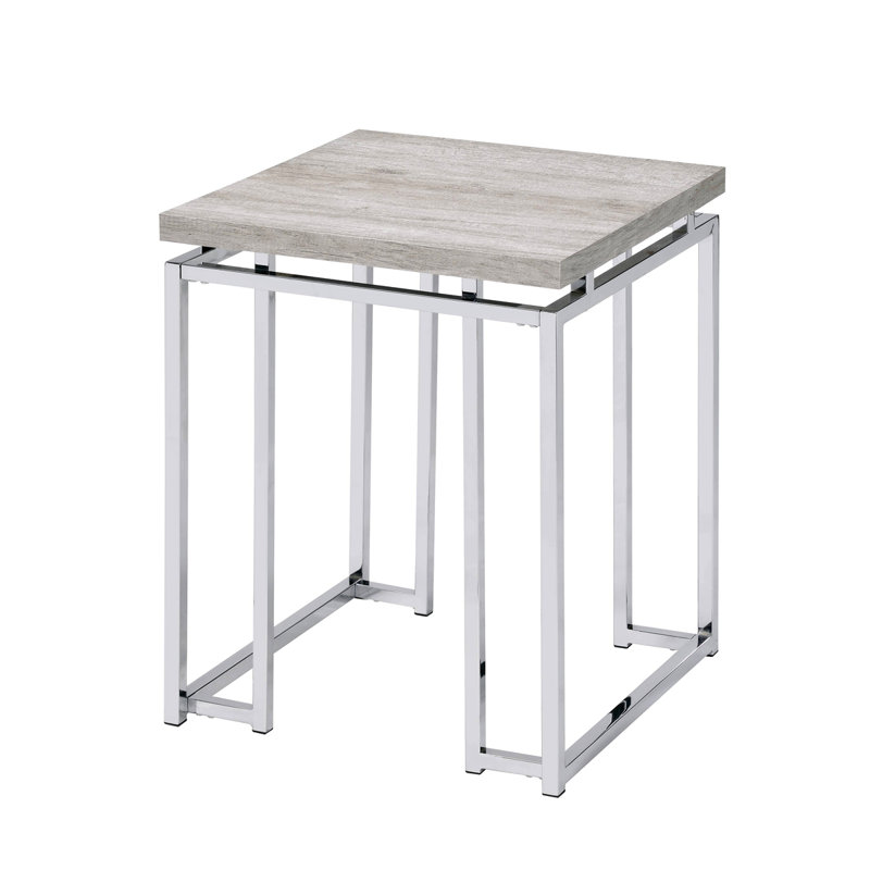 Table de bout chromée avec base en métal