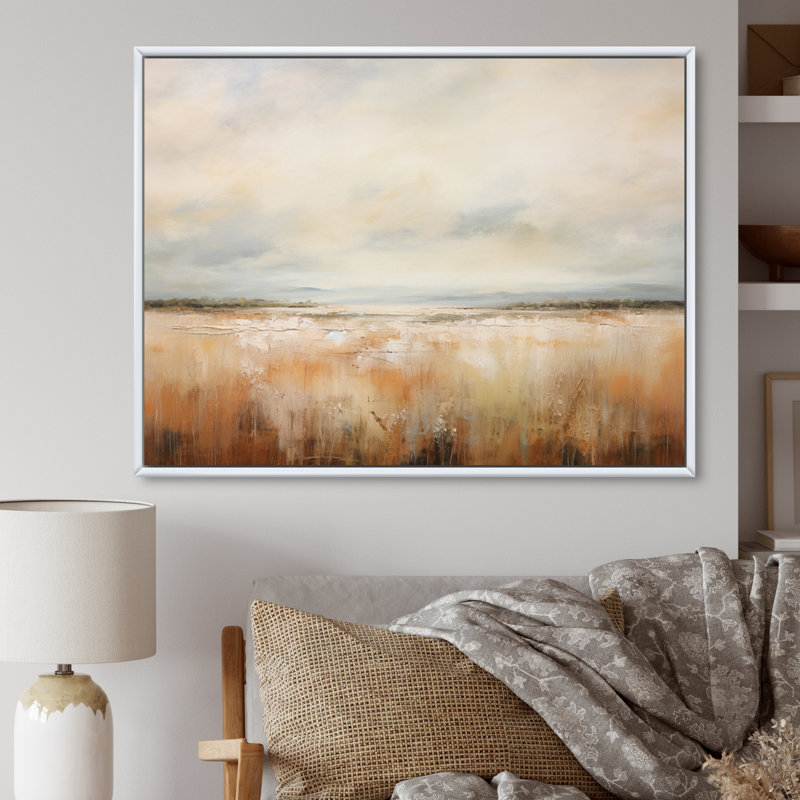 Meadow Grasslands Minimalisme III - Imprimé, H 24 po x l 32 po x P 1 po, Cadre flottant blanc