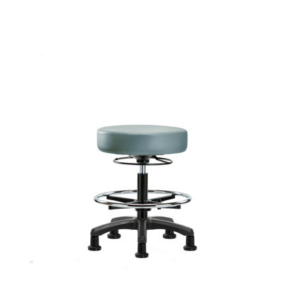 Adjustable Height Ergonomic Lab Stool with Footring Pedestal Base