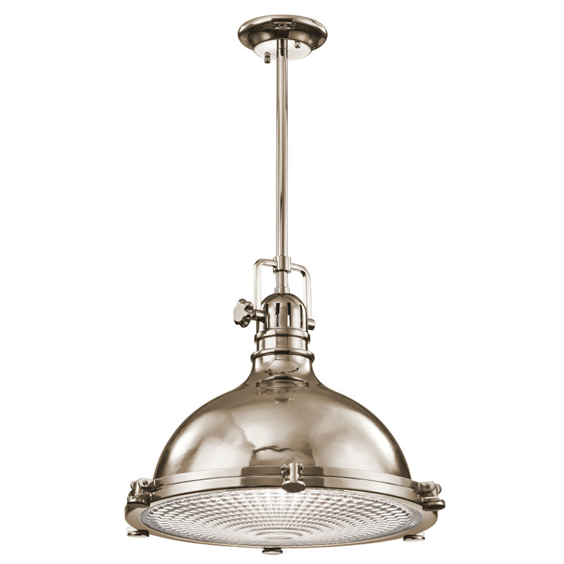 1 - Light Single Pendant, Polished Nickel