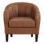 Petit fauteuil demi-tonneau en cuir Alina-831063992